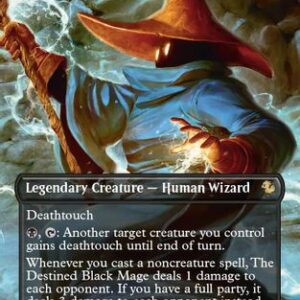 The Destined Black Mage (Borderless) (FIC-447) - Commander: FINAL FANTASY Foil - Image 1